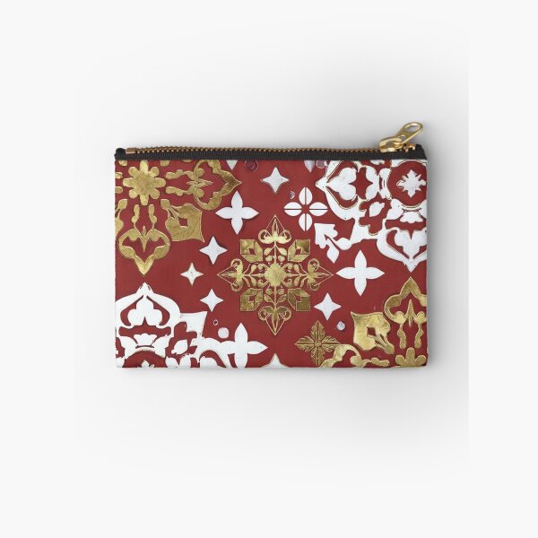 Item preview, Red and Gold Ornamental Floral Damask Pattern designed and sold by SassyArtistry.