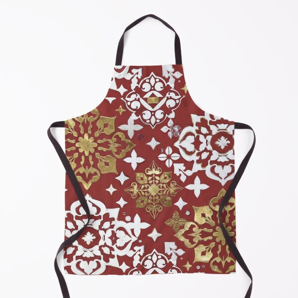 Item preview, Red and Gold Ornamental Floral Damask Pattern designed and sold by SassyArtistry.