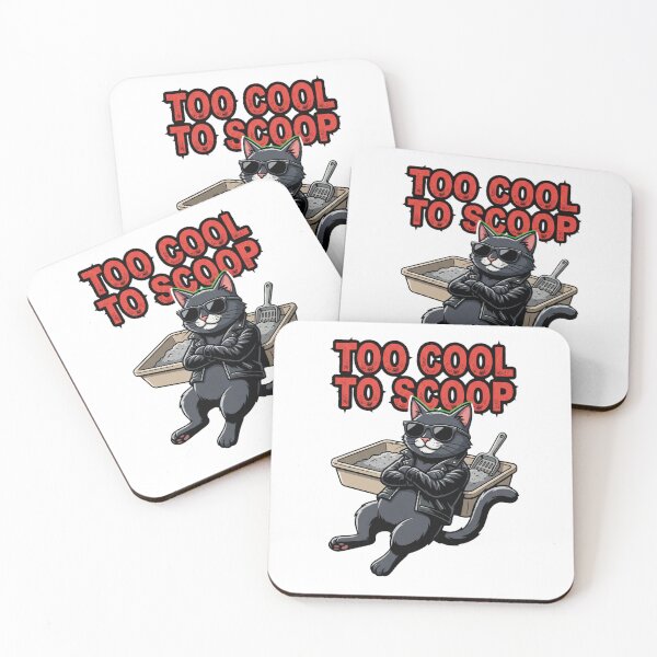 Item preview, Too Cool To Scoop Funny Rebel Cat Attitud designed and sold by Quillway.