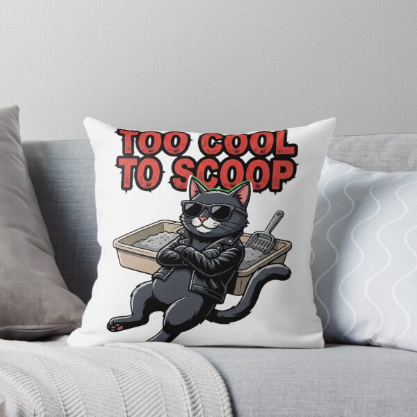 Item preview, Too Cool To Scoop Funny Rebel Cat Attitud designed and sold by Quillway.