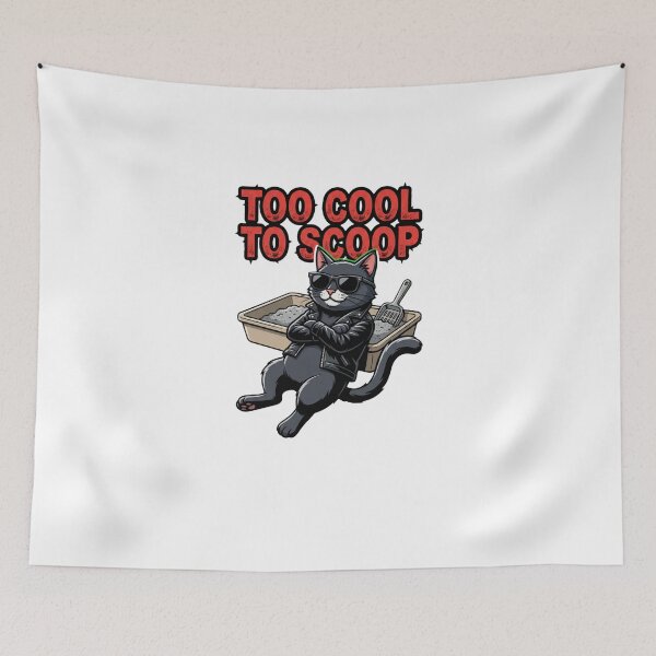Item preview, Too Cool To Scoop Funny Rebel Cat Attitud designed and sold by Quillway.