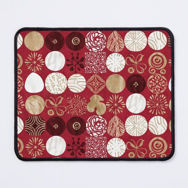 Item preview, Red Gold Circular Ornament Pattern designed and sold by SassyArtistry.