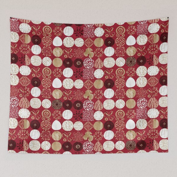 Item preview, Red Gold Circular Ornament Pattern designed and sold by SassyArtistry.