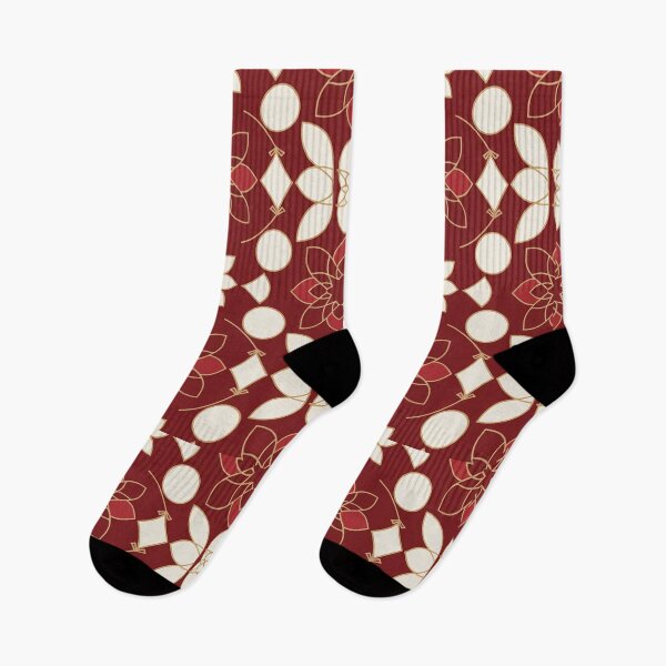 Item preview, Red Gold Floral Geometric Pattern designed and sold by SassyArtistry.