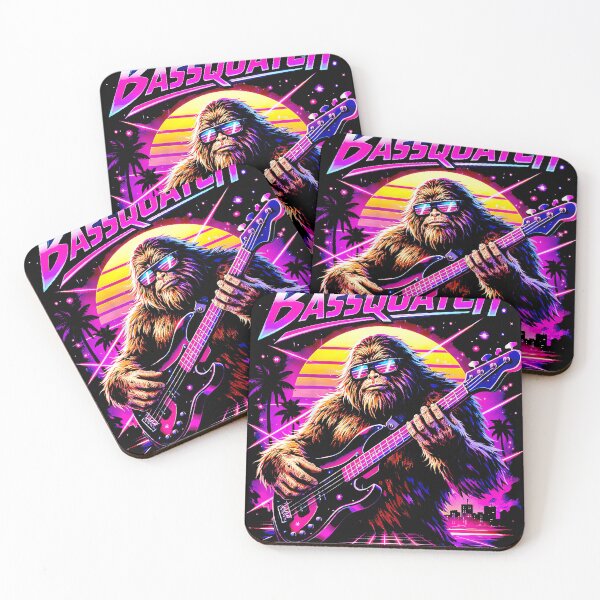 Item preview, Bassquatch Synthwave Bigfoot Bass Guitar Sasquatch designed and sold by gelenwakulau.