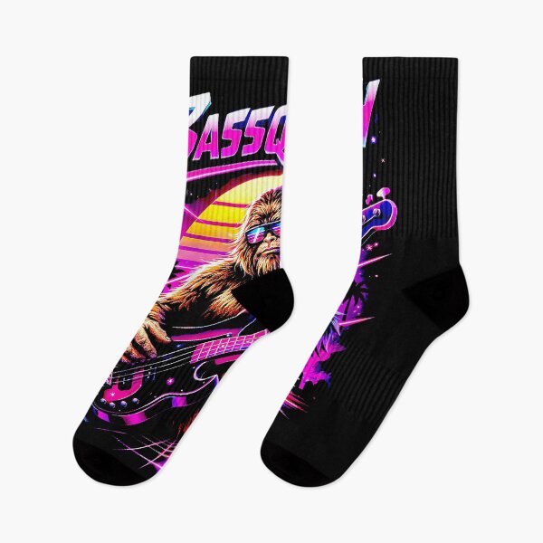Item preview, Bassquatch Synthwave Bigfoot Bass Guitar Sasquatch designed and sold by gelenwakulau.
