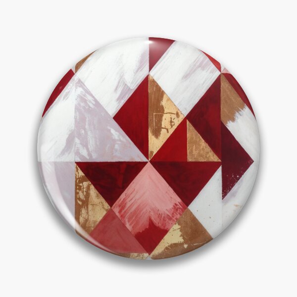 Item preview, Red White Gold Geometric Triangles designed and sold by SassyArtistry.