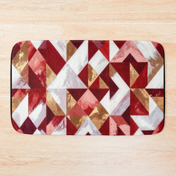 Item preview, Red White Gold Geometric Triangles designed and sold by SassyArtistry.