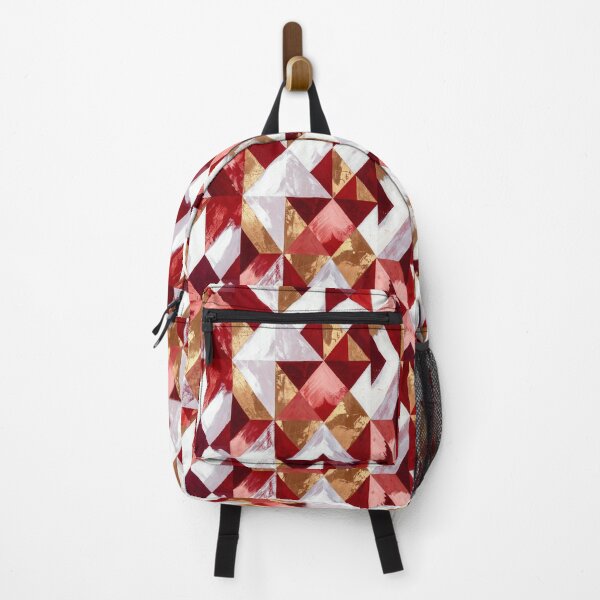 Item preview, Red White Gold Geometric Triangles designed and sold by SassyArtistry.