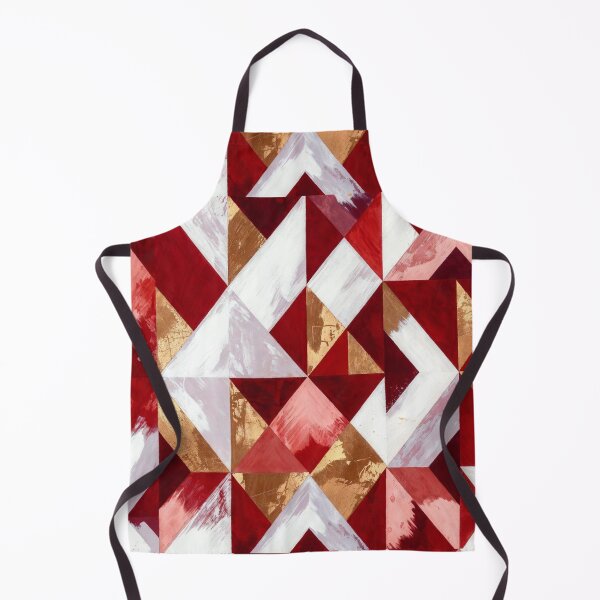 Item preview, Red White Gold Geometric Triangles designed and sold by SassyArtistry.
