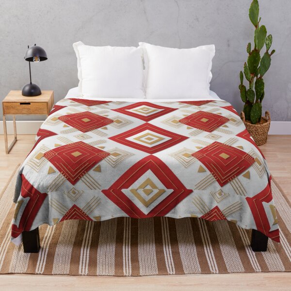 Item preview, Red Gold Diamond Geometric Pattern designed and sold by SassyArtistry.