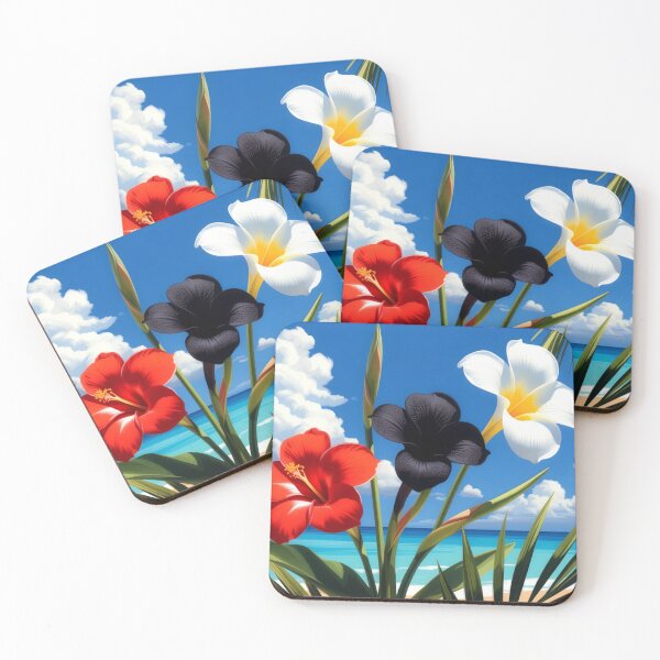 Item preview, Tropical Hibiscus Plumeria Beach Flowers designed and sold by SassyArtistry.