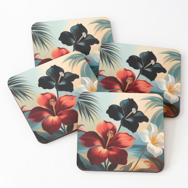 Artikelvorschau, Tropische Hibiskusblüten, Palmenblätter entworfen und verkauft von SassyArtistry.