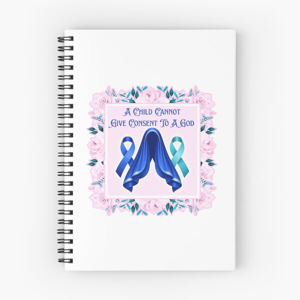 Item preview, Feminist Mary - Survivor Awareness Ribbons -  Blue Teal - Pink Flowers designed and sold by EvergreenRevolt.