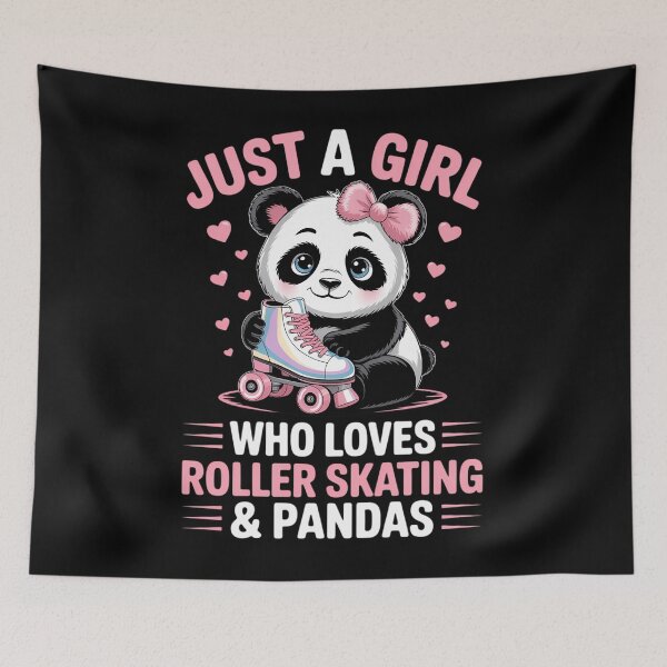 Item preview, Girl Loves Roller Skating & Pandas Roller Skate designed and sold by EllenJast.