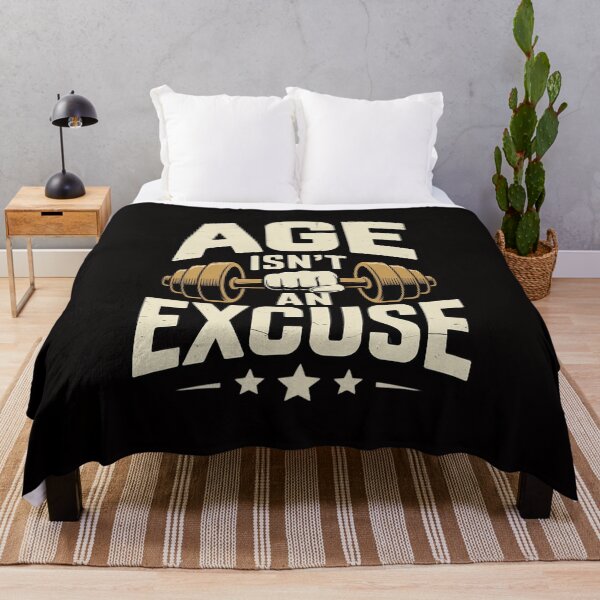 Item preview, Age Isn't An Excuse a Workout and Fitness Motivational Quote designed and sold by banbopbii.