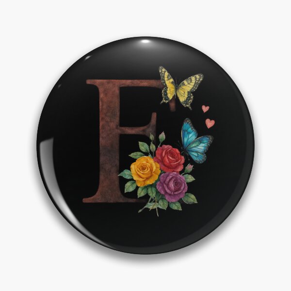Item preview, Alphabet E with flowers and butterflies designed and sold by Shandiz Design.