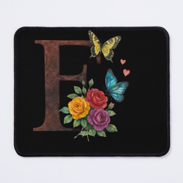 Item preview, Alphabet E with flowers and butterflies designed and sold by Shandiz Design.