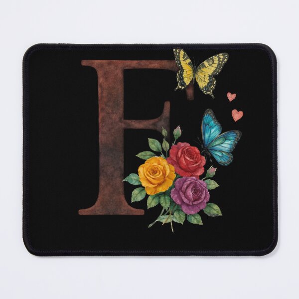 Item preview, Alphabet F with flowers and butterflies designed and sold by Shandiz Design.