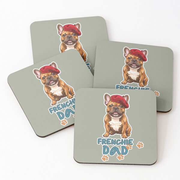 Item preview, Frenchie Dad – Funny French Bulldog Lover with Paris Beret designed and sold by FrancophileFun.