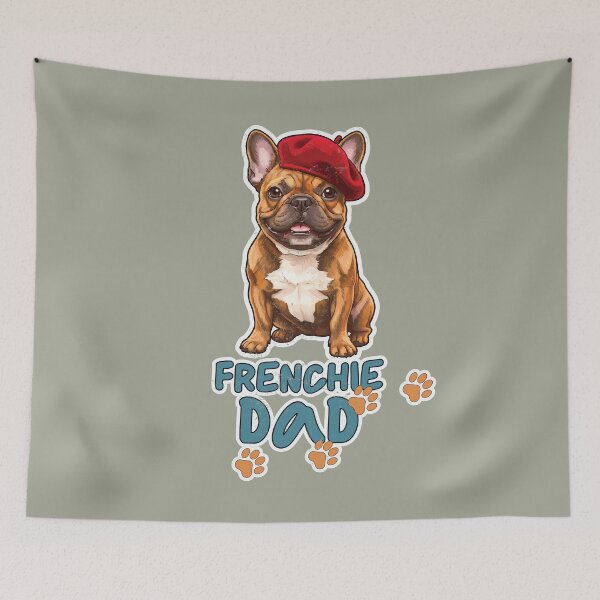 Item preview, Papá Frenchie: Divertido amante de los bulldogs franceses con boina parisina designed and sold by FrancophileFun.