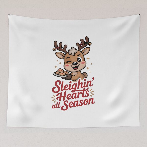 Item preview, Sleighin’ Hearts All Season Holiday T-Shirt designed and sold by SoftyDesigns.