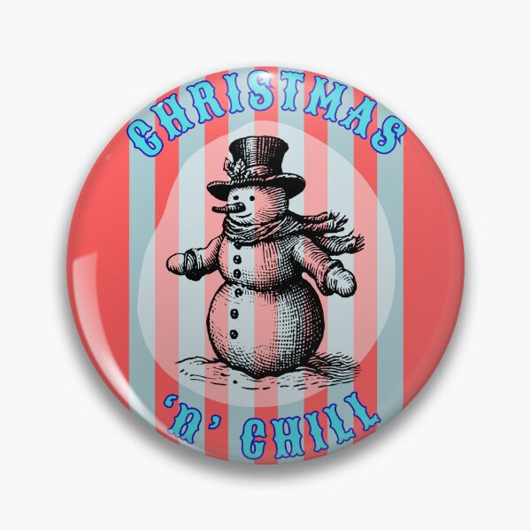Item preview, Christmas ‘n’ Chill - vintage kitsch snowman pop art red and blue stripes designed and sold by Little Paper Palace.