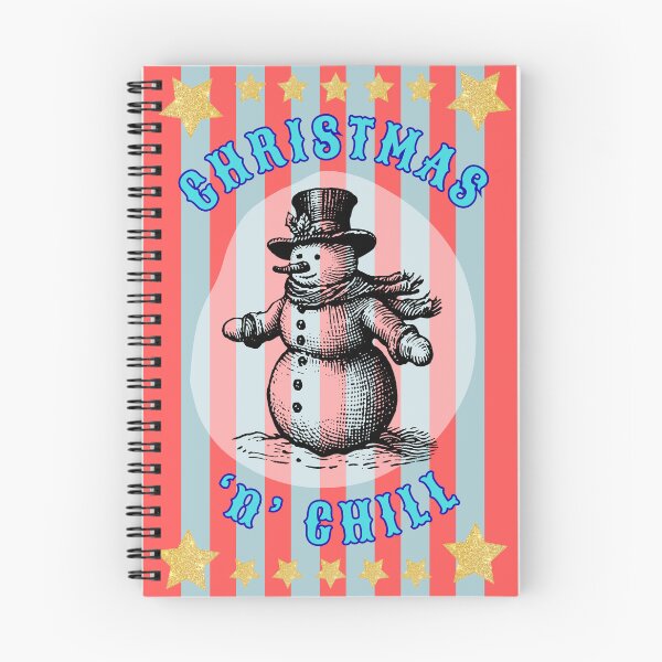 Item preview, Christmas ‘n’ Chill - vintage kitsch snowman pop art red and blue stripes designed and sold by Little Paper Palace.