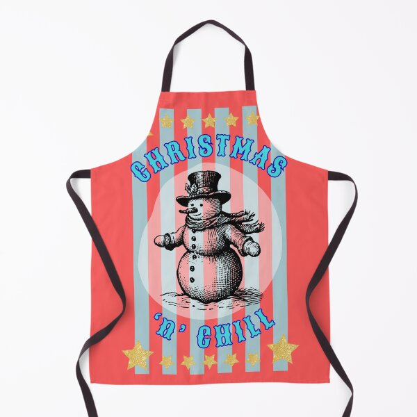 Item preview, Christmas ‘n’ Chill - vintage kitsch snowman pop art red and blue stripes designed and sold by Little Paper Palace.