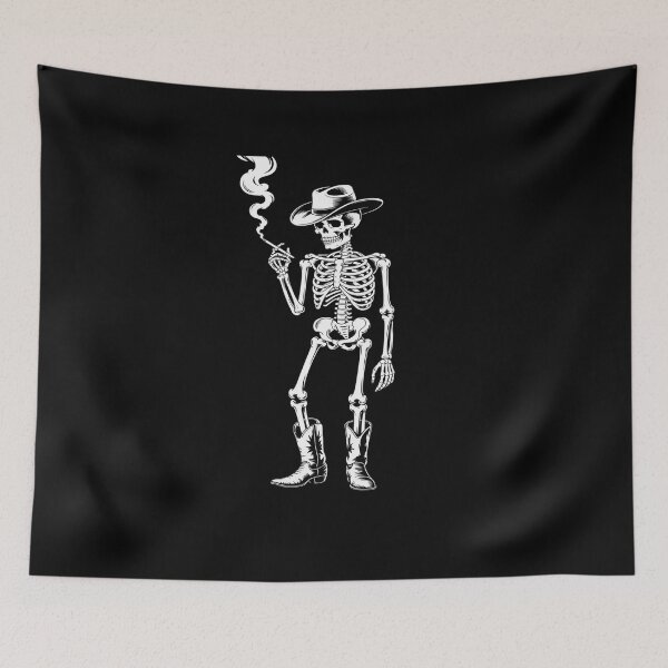 Item preview, Skeleton Cowgirl Smoking Western Gothic Dark Grunge Goth designed and sold by skanderio.