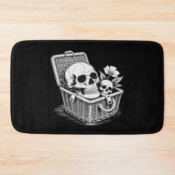 Item preview, Skull in a Wicker Picnic Basket Cottagecore Gothic Emo designed and sold by skanderio.