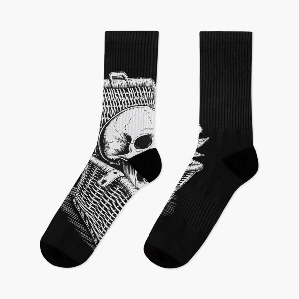 Item preview, Skull in a Wicker Picnic Basket Cottagecore Gothic Emo designed and sold by skanderio.