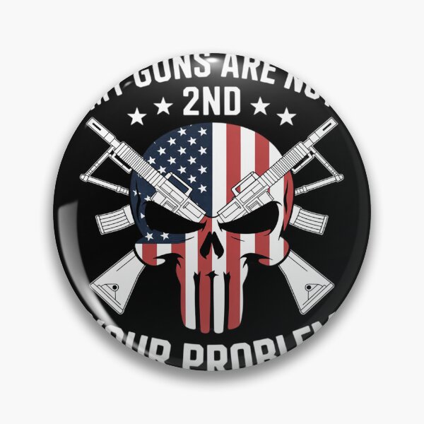 Item preview, My Guns Are Not Your Problem AR15 American Flag 2A Skull Women Men designed and sold by duolastgend.