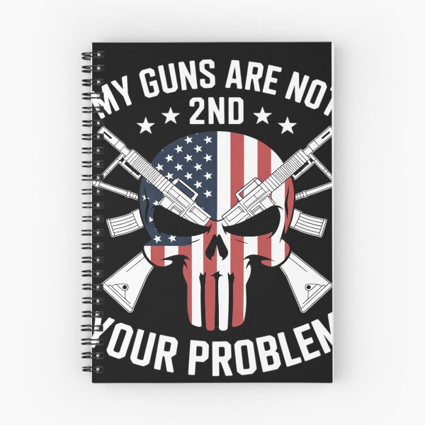 Item preview, My Guns Are Not Your Problem AR15 American Flag 2A Skull Women Men designed and sold by duolastgend.