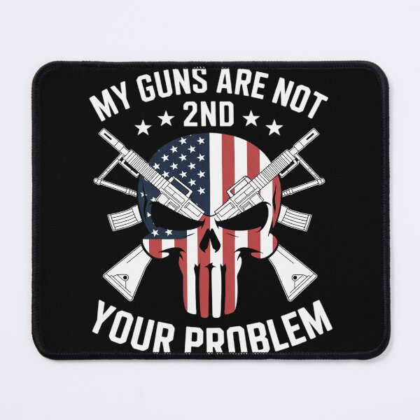 Item preview, My Guns Are Not Your Problem AR15 American Flag 2A Skull Women Men designed and sold by duolastgend.