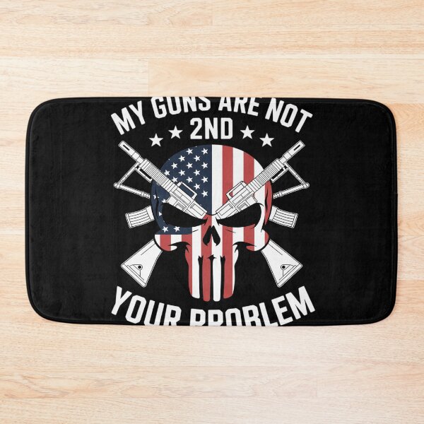 Item preview, My Guns Are Not Your Problem AR15 American Flag 2A Skull Women Men designed and sold by duolastgend.