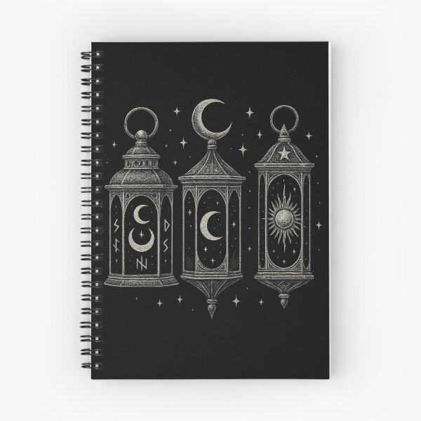 Item preview, Celestial Lanterns Illustration – Moon and Sun Gothic Symbol Art designed and sold by Mouraludia.