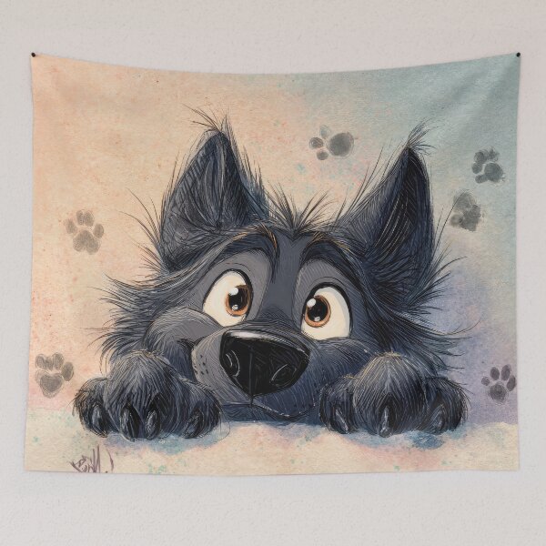 Item preview, Calupoh Dog Peeking over Wall 01 designed and sold by Elisabeth Lucas.