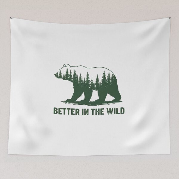 Item preview, Bear silhouette with pine forest double exposure effect designed and sold by homydesign.