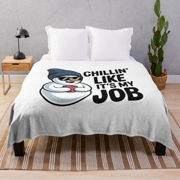 Item preview, CHILLIN' LIKE IT'S MY JOB – Funny Snowman T-Shirt designed and sold by SoftyDesigns.
