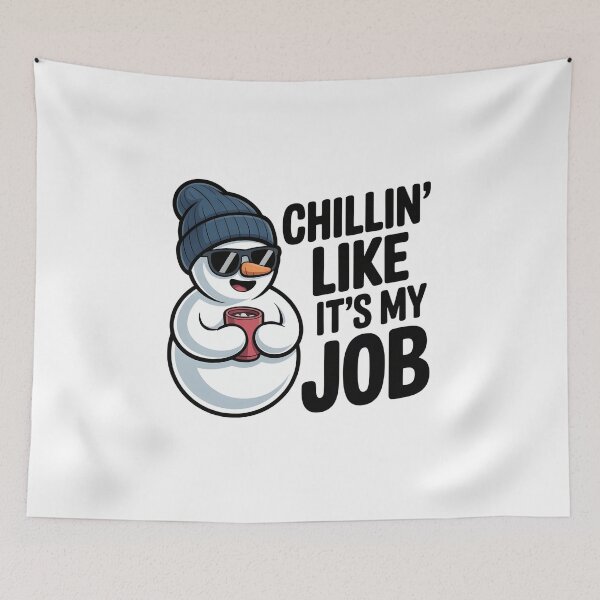 Item preview, CHILLIN' LIKE IT'S MY JOB – Funny Snowman T-Shirt designed and sold by SoftyDesigns.