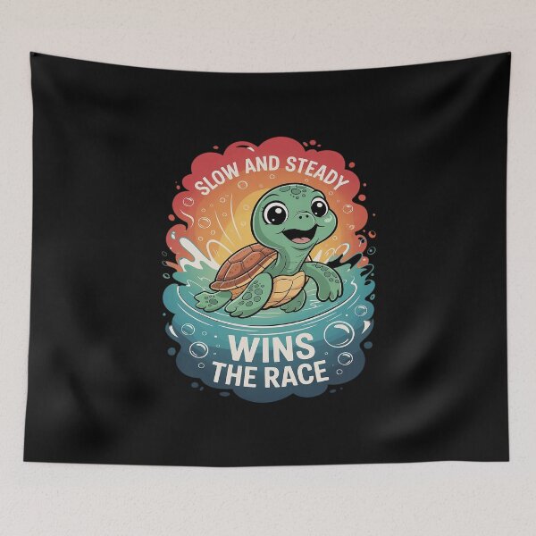 Item preview, Slow and Steady Wins The Race Funny Sea Turtle Environment designed and sold by skanderio.