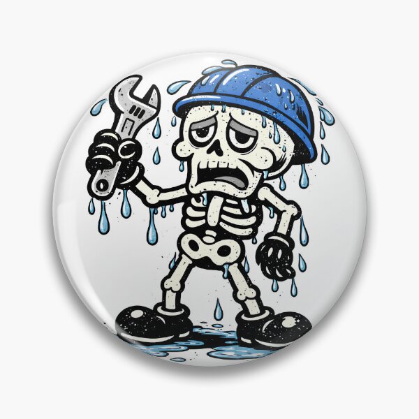 Item preview, Soaked to the Bone | Funny Water Utility Maintenance Skeleton designed and sold by Frog Level Treasures.