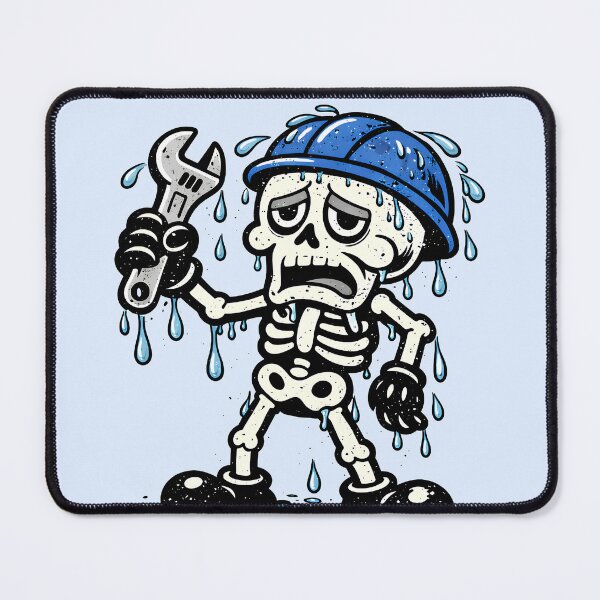 Item preview, Soaked to the Bone | Funny Water Utility Maintenance Skeleton designed and sold by Frog Level Treasures.