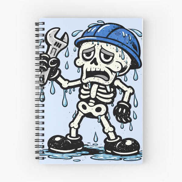 Item preview, Soaked to the Bone | Funny Water Utility Maintenance Skeleton designed and sold by Frog Level Treasures.