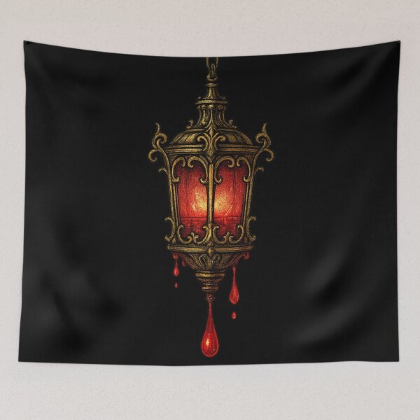 Item preview, Blood Dripping Gothic Lantern – Dark Fantasy Occult Illustration designed and sold by Mouraludia.