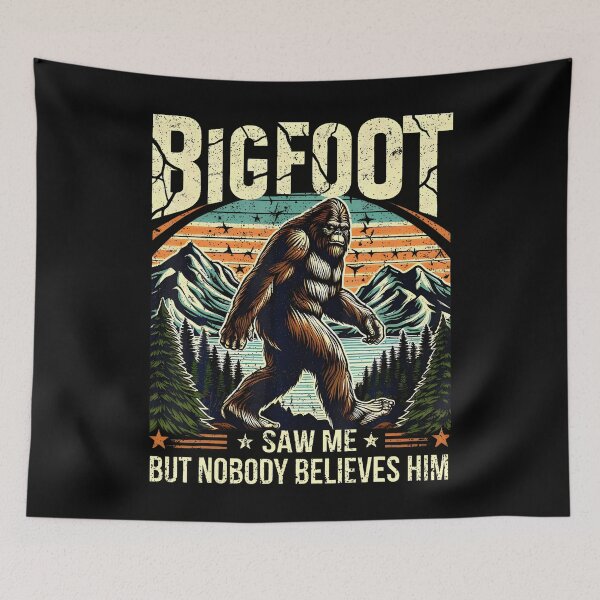 Item preview, Bigfoot Saw Me Funny Sasquatch Retro Forest designed and sold by pfanodlnazb.