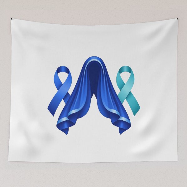 Item preview, Feminist Mary - Survivor Awareness Ribbons -  Blue Teal designed and sold by EvergreenRevolt.