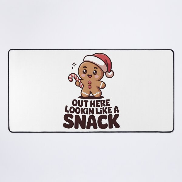 Item preview, OUT HERE LOOKIN LIKE A SNACK – Funny Gingerbread Christmas T-Shirt – Cute Holiday Cookie Design designed and sold by SoftyDesigns.