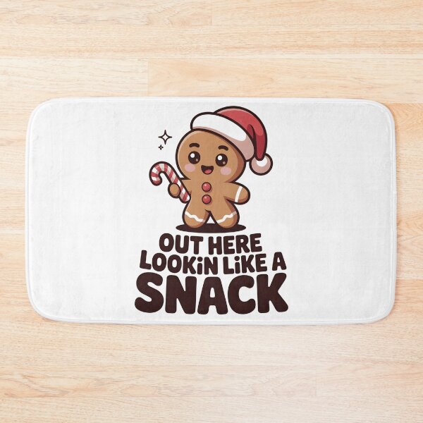 Item preview, OUT HERE LOOKIN LIKE A SNACK – Funny Gingerbread Christmas T-Shirt – Cute Holiday Cookie Design designed and sold by SoftyDesigns.